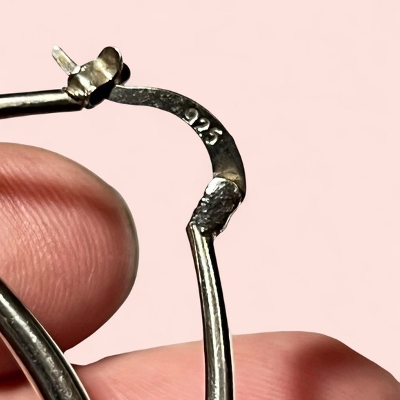 Teardrop Sterling Silver Earrings - Picture 4 of 6